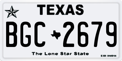TX license plate BGC2679