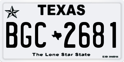 TX license plate BGC2681
