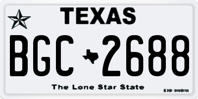 TX license plate BGC2688