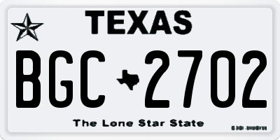 TX license plate BGC2702