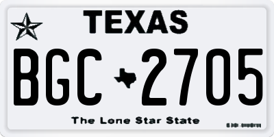 TX license plate BGC2705
