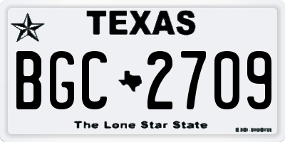 TX license plate BGC2709
