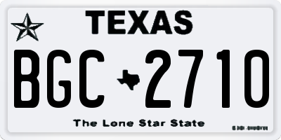 TX license plate BGC2710