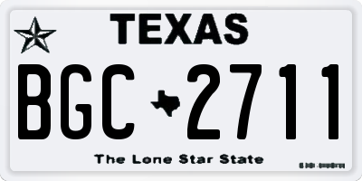 TX license plate BGC2711