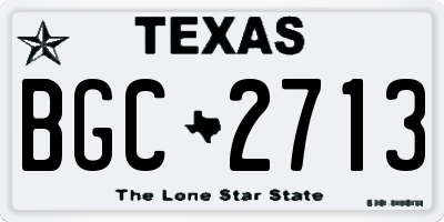TX license plate BGC2713