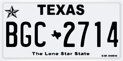 TX license plate BGC2714