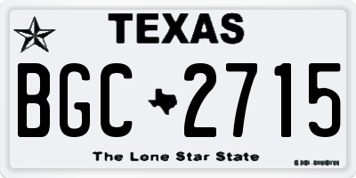 TX license plate BGC2715
