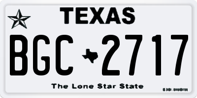 TX license plate BGC2717