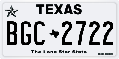 TX license plate BGC2722