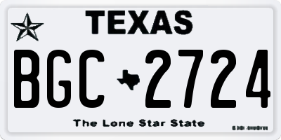TX license plate BGC2724