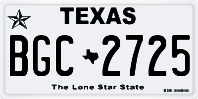 TX license plate BGC2725