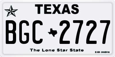 TX license plate BGC2727