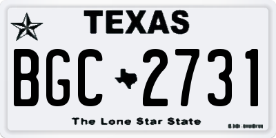 TX license plate BGC2731