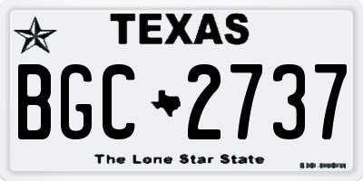 TX license plate BGC2737