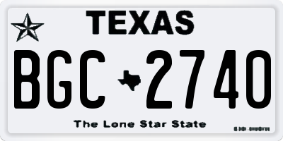 TX license plate BGC2740