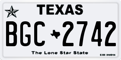 TX license plate BGC2742