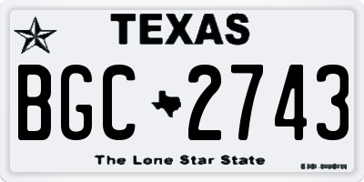 TX license plate BGC2743