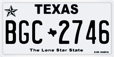 TX license plate BGC2746