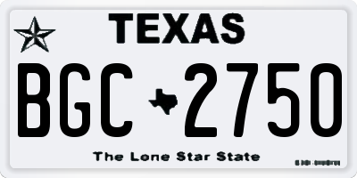 TX license plate BGC2750