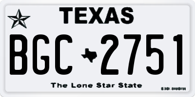 TX license plate BGC2751