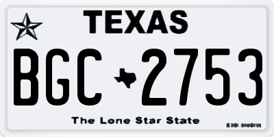 TX license plate BGC2753