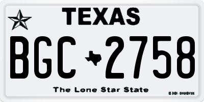 TX license plate BGC2758