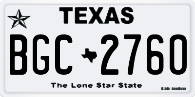 TX license plate BGC2760