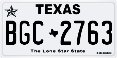 TX license plate BGC2763