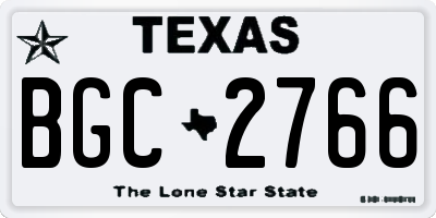 TX license plate BGC2766