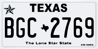 TX license plate BGC2769