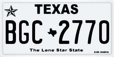 TX license plate BGC2770