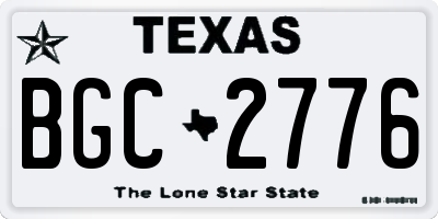 TX license plate BGC2776