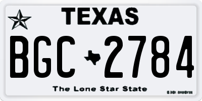 TX license plate BGC2784