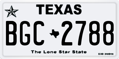 TX license plate BGC2788