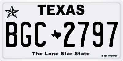 TX license plate BGC2797