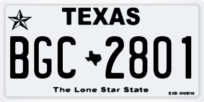 TX license plate BGC2801