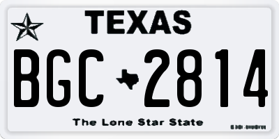 TX license plate BGC2814