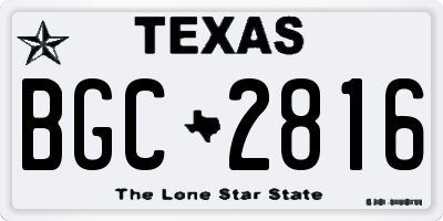 TX license plate BGC2816