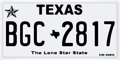 TX license plate BGC2817