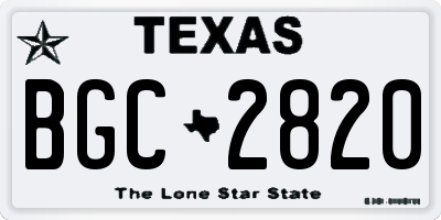 TX license plate BGC2820