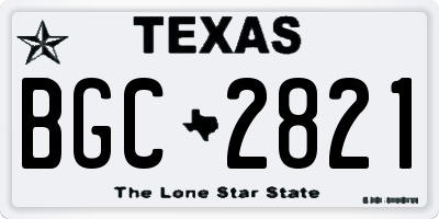 TX license plate BGC2821