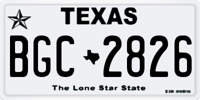 TX license plate BGC2826