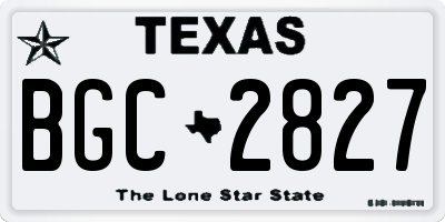 TX license plate BGC2827
