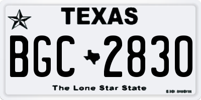 TX license plate BGC2830