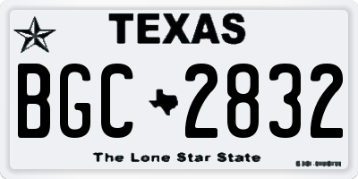 TX license plate BGC2832