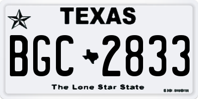 TX license plate BGC2833