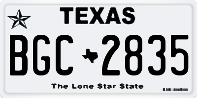 TX license plate BGC2835