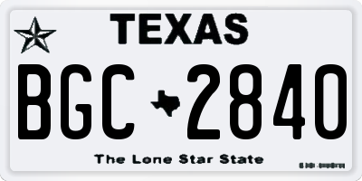 TX license plate BGC2840