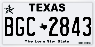TX license plate BGC2843