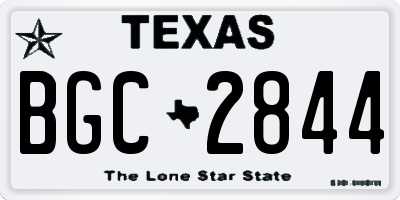 TX license plate BGC2844